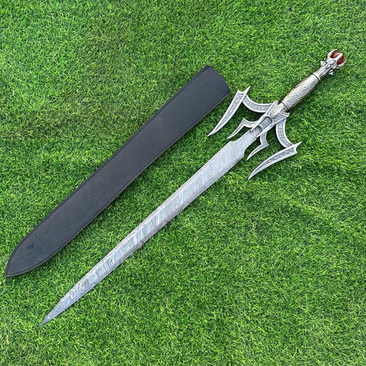 Custom Hand-Forged Damascus Viking Sword | Norse-Inspired Collectible, Norse Battle Sword | Anniversary Gift | Christmas Gift, Gift for him,