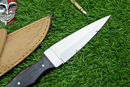 Wenge wood handle, D2 STEEL Blade, Handmade Hunting Knife with Case , Dagger Knife , Camping knife, Father’s Day gift, Gift for husband | UN-4933