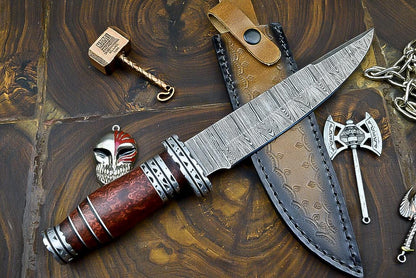 DAMASCUS Steel Knife Hand Forged Bowie Knife Fixed Blade Knife Hunting Knife, Resin, Personalized gift, Fathers day gift, Anniversary gift,| UN-4201