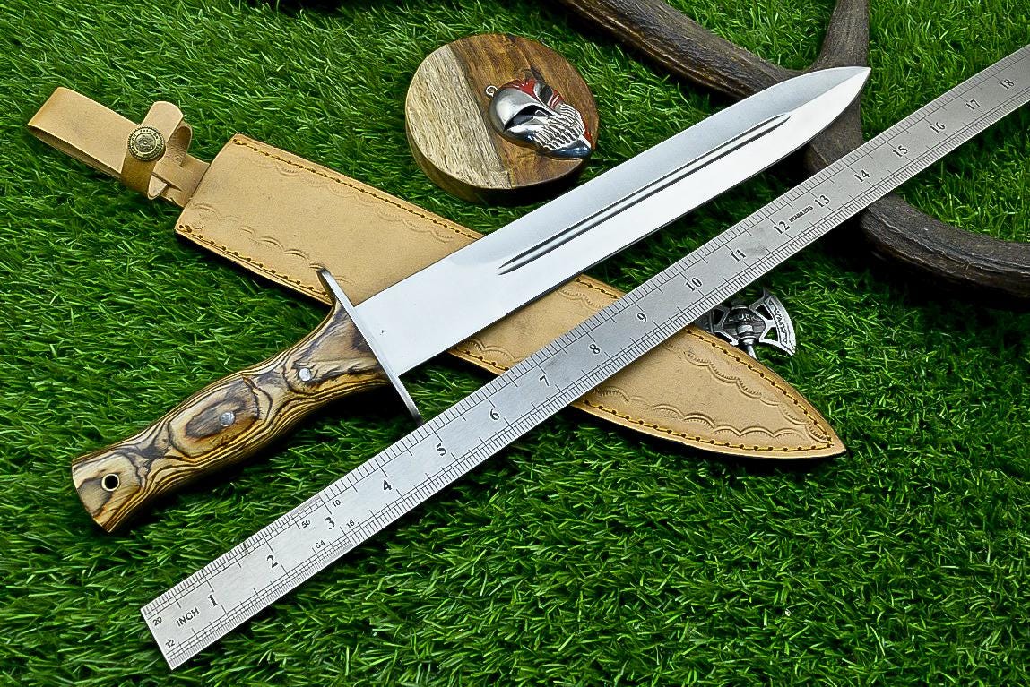 Handcrafted 16&quot; D2 Steel Dagger Knife Hardwood Handle, Handmade Steel Bolster, Christmas GIFT, Fathers day gift, Birthday gift, Gift for him