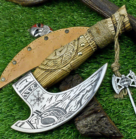 Superb Valentines gift Viking Pizza Cutter Axe, The Original custom hand forged pizza Axe Best gifts for her, Best Anniversary Gifts for Him