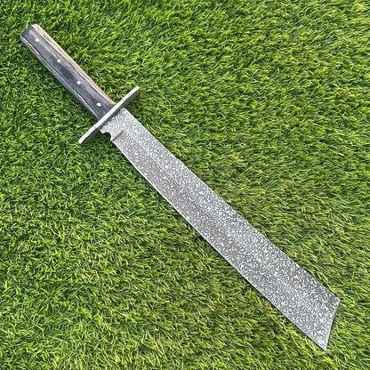 Handmade J2 Steel Knife with Etched Blade Wood Handle, Full Tang Collectible, Sheath Included – Unique Gift for Him & Husband