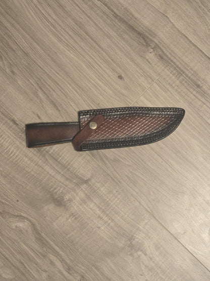 Damascus Bowie Knife 12&quot; Handcrafted Stag Horn Handle Steel Guard – Hunting, Camping & Collector’s Blade