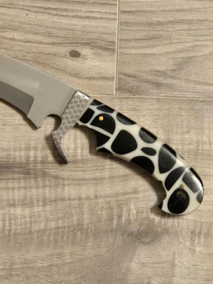 Bowie Knife Custom Handmade D2 Steel with Resin Handle & Sheath – Unique Collectible Gift for Him or Husband