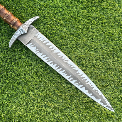 21” Handmade Bowie Knife , High Carbon Steel Etched Blade, Rosewood , Dagger Knife Gift for Him, Gift for Husband, Camping & Survival Knife,