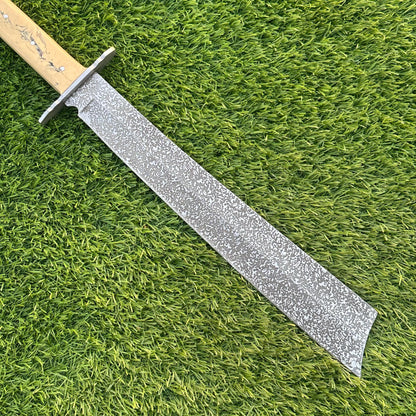 Handmade J2 Steel Knife – Etched Blade, Resin Handle, Full Tang, Collectible with Sheath – Gift for Him, Gift for Husband, Unique Knife ,