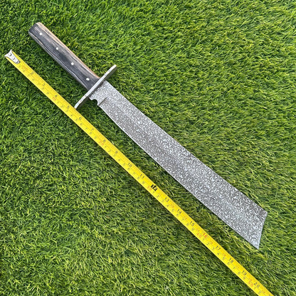Handmade J2 Steel Knife with Etched Blade Wood Handle, Full Tang Collectible, Sheath Included – Unique Gift for Him & Husband