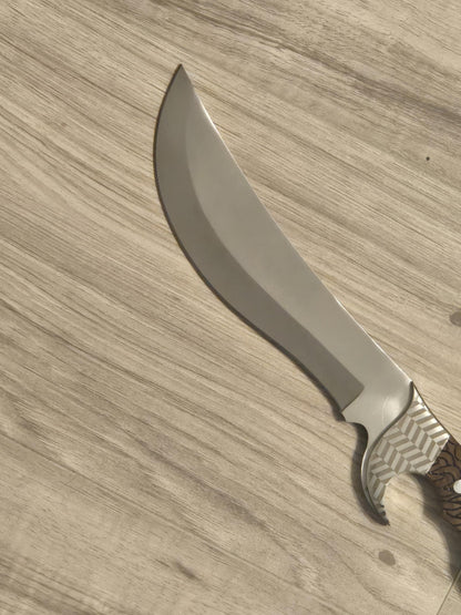 D2 Steel Bowie Knife Custom Handmade Rosewood Handle with Sheath – Unique Gift for Him Husband Collector&#39;s Knife