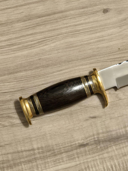 Bowie Knife 14&quot; Handmade D2 Steel with Wenge Wood Handle & Sheath – Unique Collectible Gift for Him