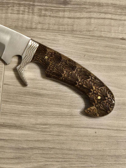 CUSTOM Handmade D2 Steel Bowie Knife – Rose wood Handle, Collectible with Sheath – Gift for Him, Gift for Husband, Unique Knife,