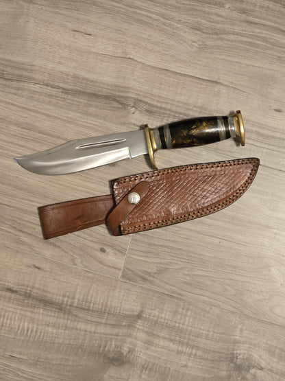 CUSTOM Handmade D2 Steel 12&quot; Bowie Knife – Resin Handle, Collectible with Sheath – Gift for Him, Gift for Husband, Unique Knife