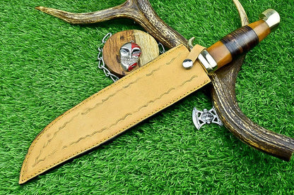 Bowie Knife 17&quot; Handmade J2 Steel Hunting Knife with Resin & Leather Handle – Gift for Him, Husband, Boyfriend