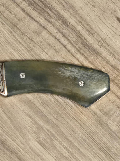 Custom Engraved D2 Steel Skinner Knife with Camel Bone Handle, Birthday Gift for Boyfriend & Husband, Handmade Masterpiece