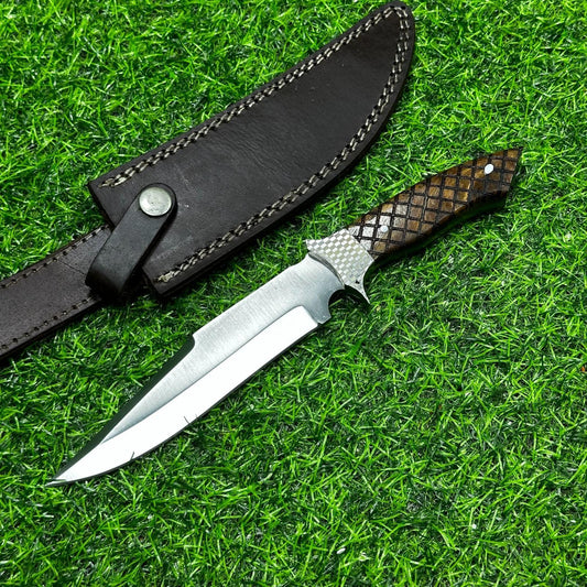 Bowie Knife 11&quot; Custom Handmade D2 Steel with Rosewood Handle & Sheath – Unique Collectible Gift for Him Husband