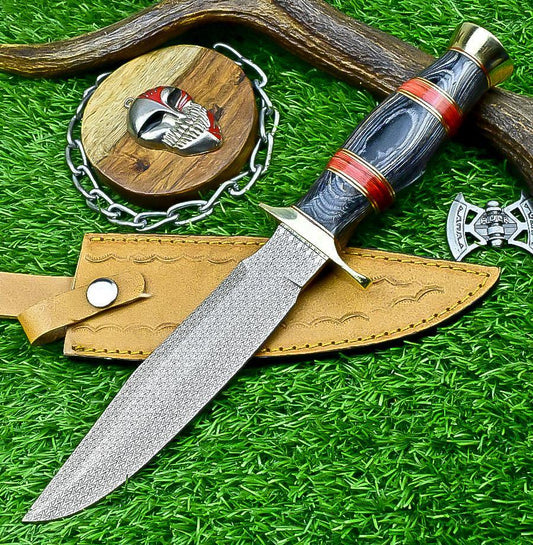 Bowie Knife 12&quot; Handmade J2 Steel with Hardwood Handle & Sheath – Unique Collectible Gift for Him, Husband Anniversary Present