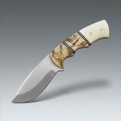 Classic Fixed Blade Hunting Knife - Full Tang with Leather Sheath