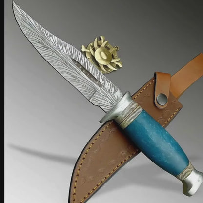 11" Custom Handmade J2 Steel Blade Hunting Knife, Bowie Knife W/Sheath EN-2828